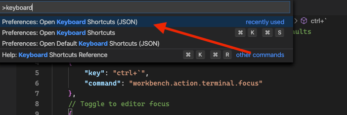 vscode keybindings